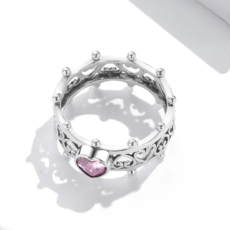 (image for) Pandora Style Sparkling Heart Ring - SCR788 - View 6