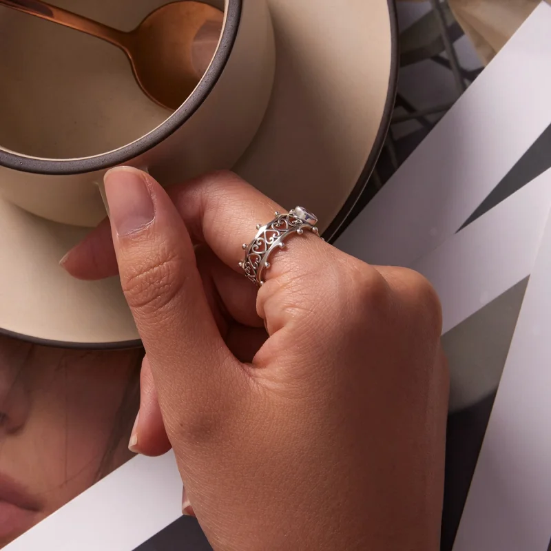 (image for) Pandora Style Sparkling Heart Ring - SCR788 - View 7