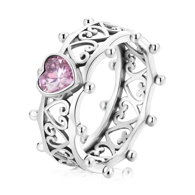 (image for) Pandora Style Sparkling Heart Ring - SCR788 - Product Image