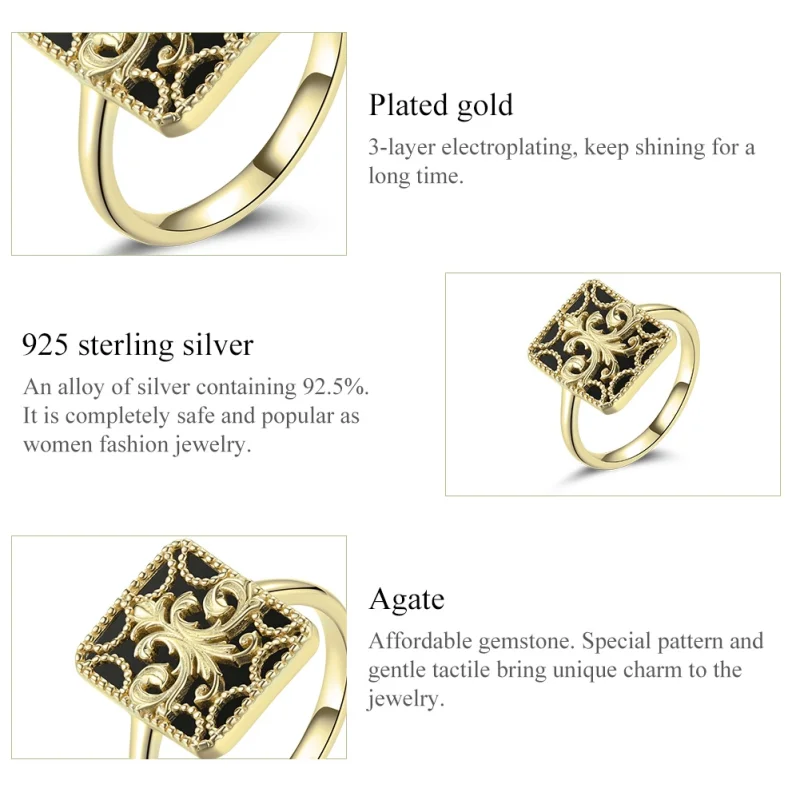 (image for) Pandora Style Square Ring - BSR189 - View 4