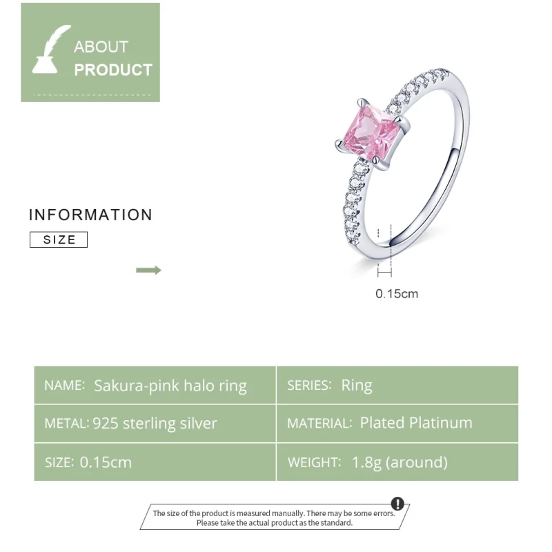 (image for) Pandora Style Square Sparkle Halo Ring - BSR191 - View 3