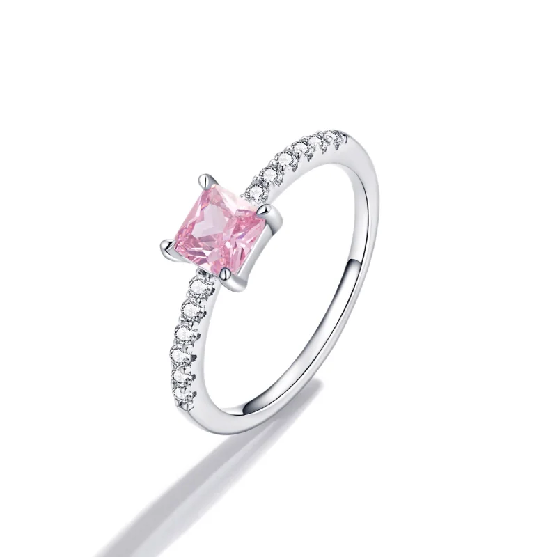 (image for) Pandora Style Square Sparkle Halo Ring - BSR191 - View 2