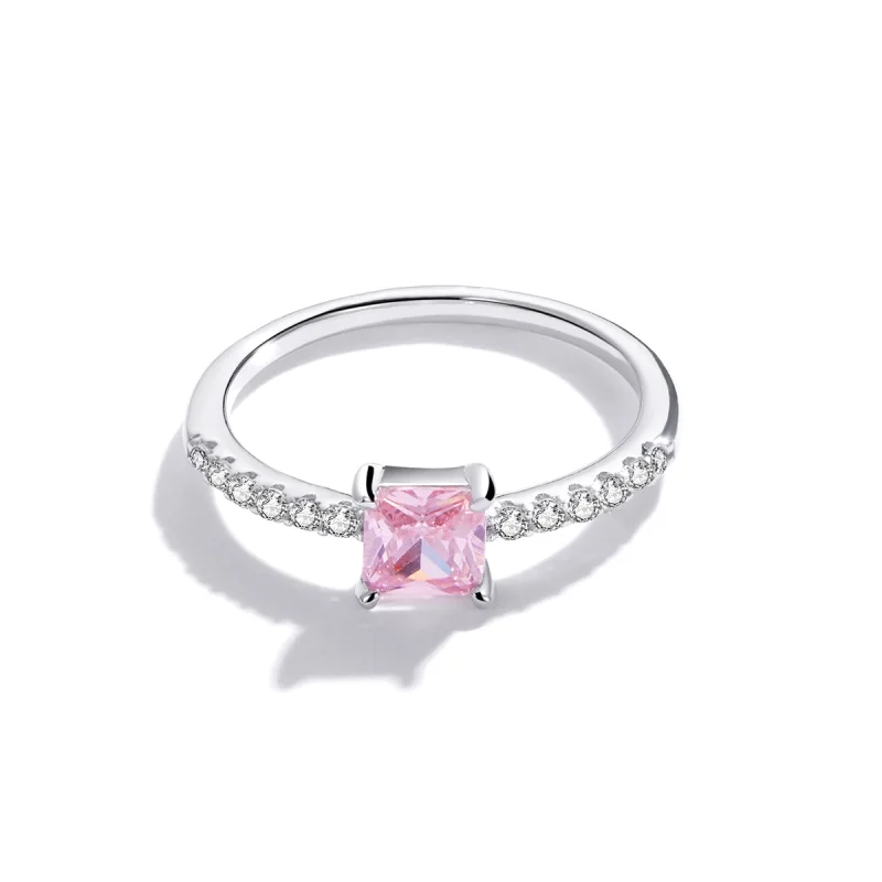 (image for) Pandora Style Square Sparkle Halo Ring - BSR191 - View 5