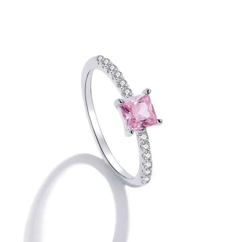(image for) Pandora Style Square Sparkle Halo Ring - BSR191 - View 6