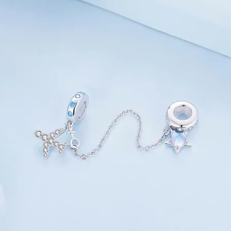 Pandora Style Stars and Galaxy Safety Chain - BSC738