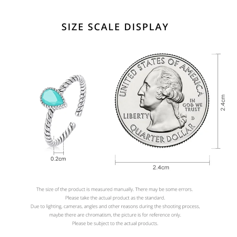 (image for) Pandora Style Teardrop Open Ring - BSR247 - View 5