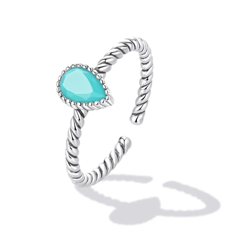 (image for) Pandora Style Teardrop Open Ring - BSR247 - View 2