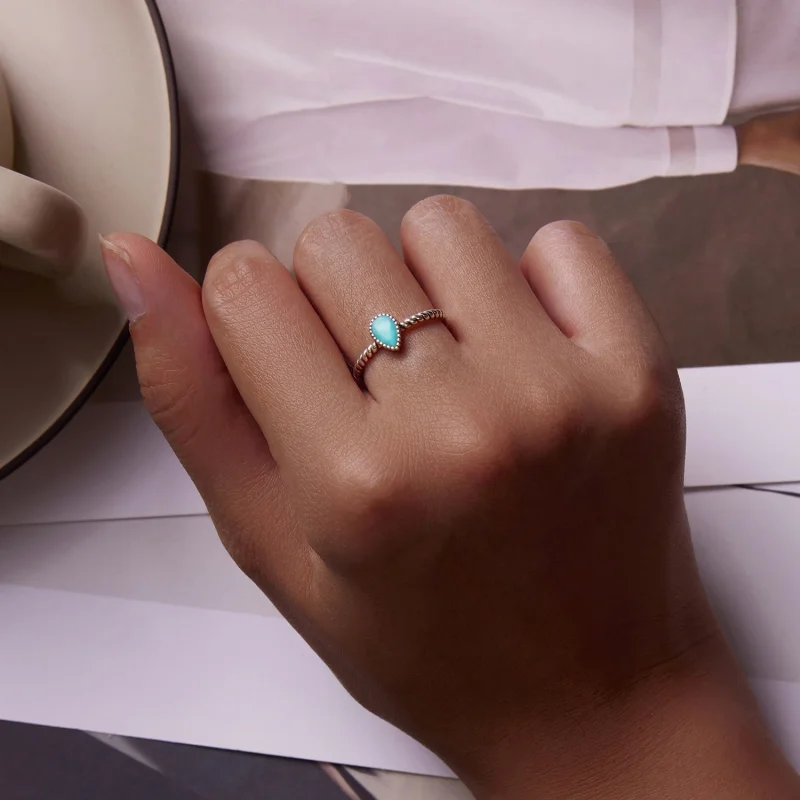 (image for) Pandora Style Teardrop Open Ring - BSR247 - View 10