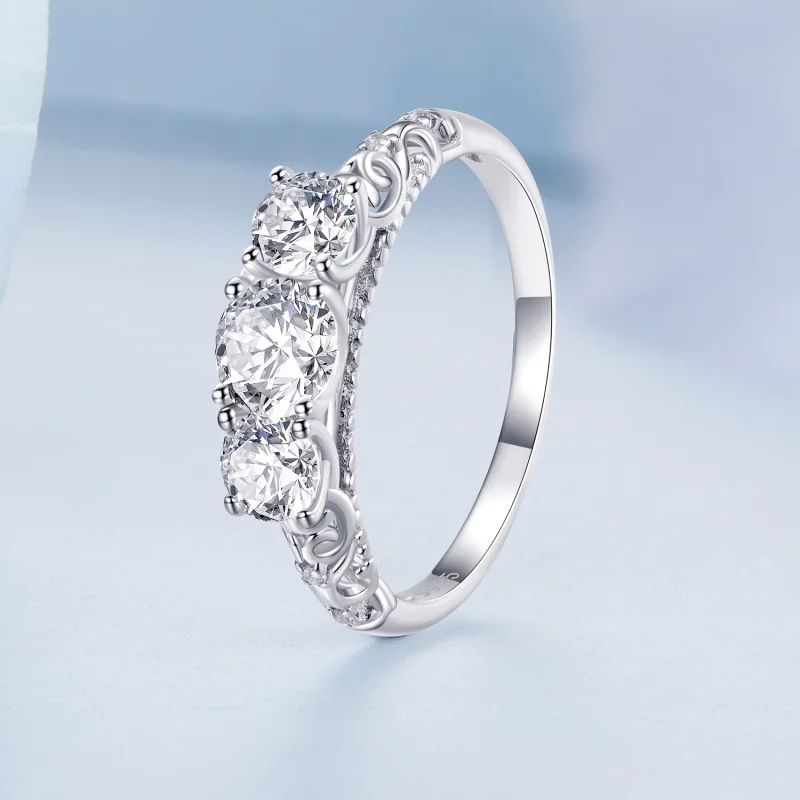 (image for) Pandora Style Three Stone Ring - BSR318 - View 2