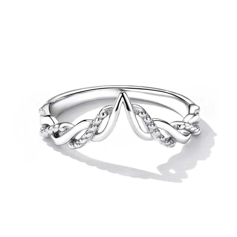 (image for) Pandora Style Tiara Wishbone Ring - BSR258 - View 4