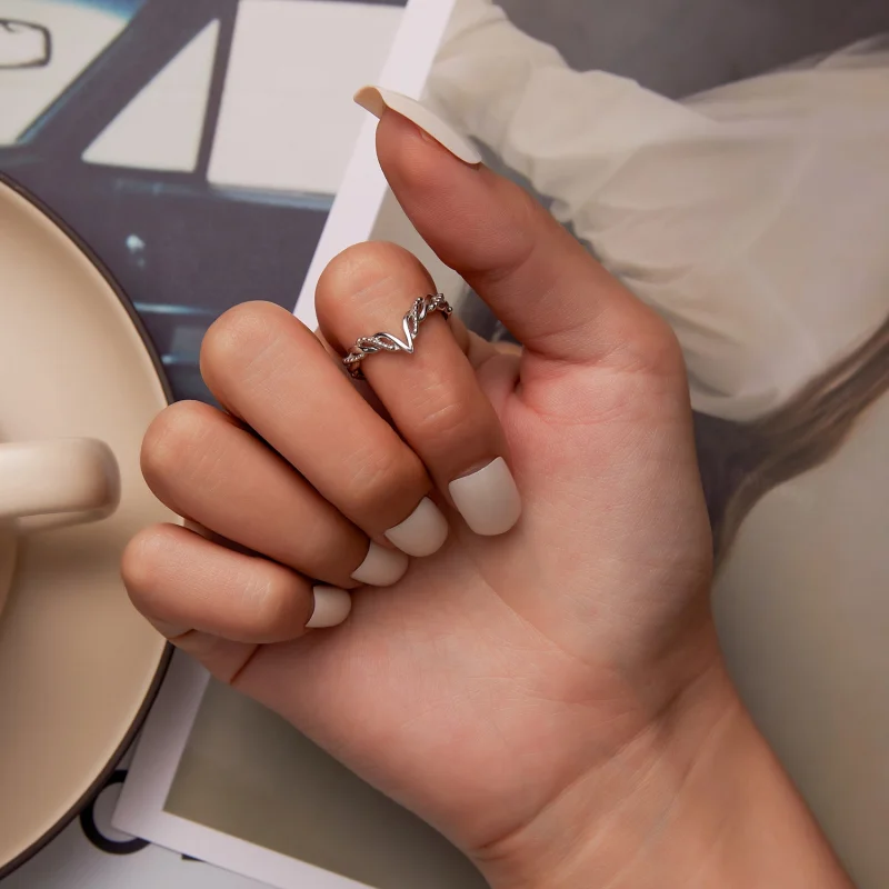 (image for) Pandora Style Tiara Wishbone Ring - BSR258 - View 7