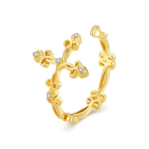 (image for) Pandora Style Yellow Gold Open Ring - BSR041-B