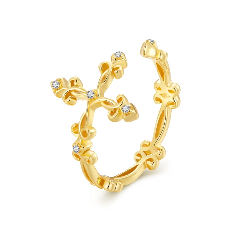 (image for) Pandora Style Yellow Gold Open Ring - BSR041-B - Product Image