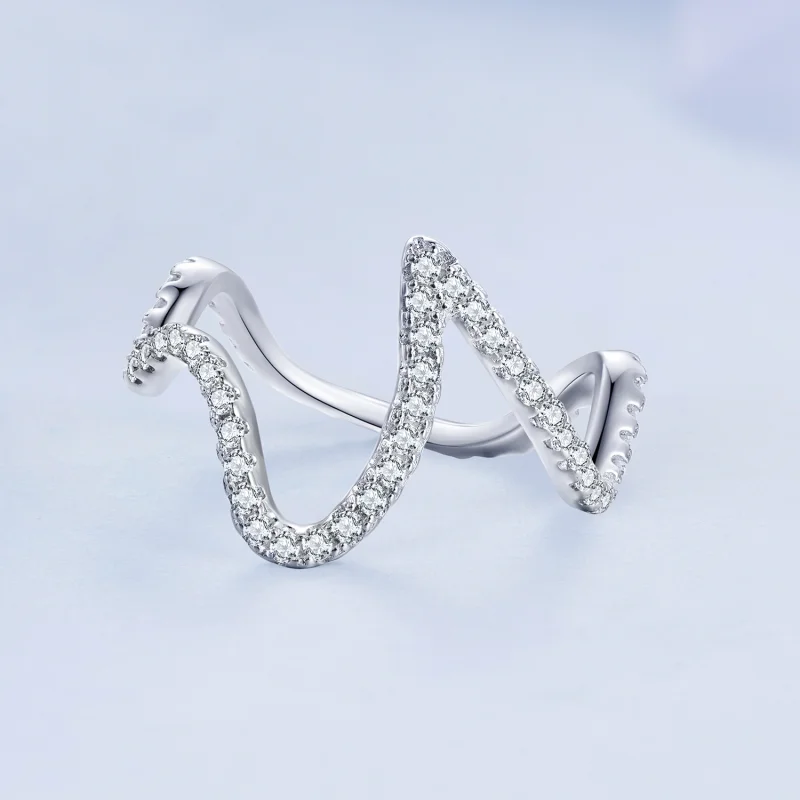 (image for) Pandora Style Zig Zag Ring - BSR314 - View 3