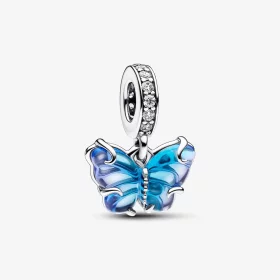 Pandora Blue Murano Glass Butterfly Dangle Charm - 792698C01