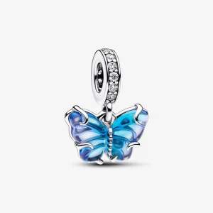 (image for) Pandora Blue Murano Glass Butterfly Dangle Charm - 792698C01