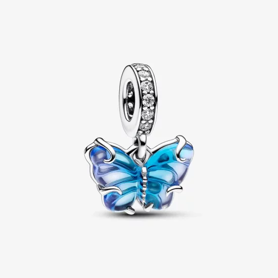 Pandora Blue Murano Glass Butterfly Dangle Charm - 792698C01
