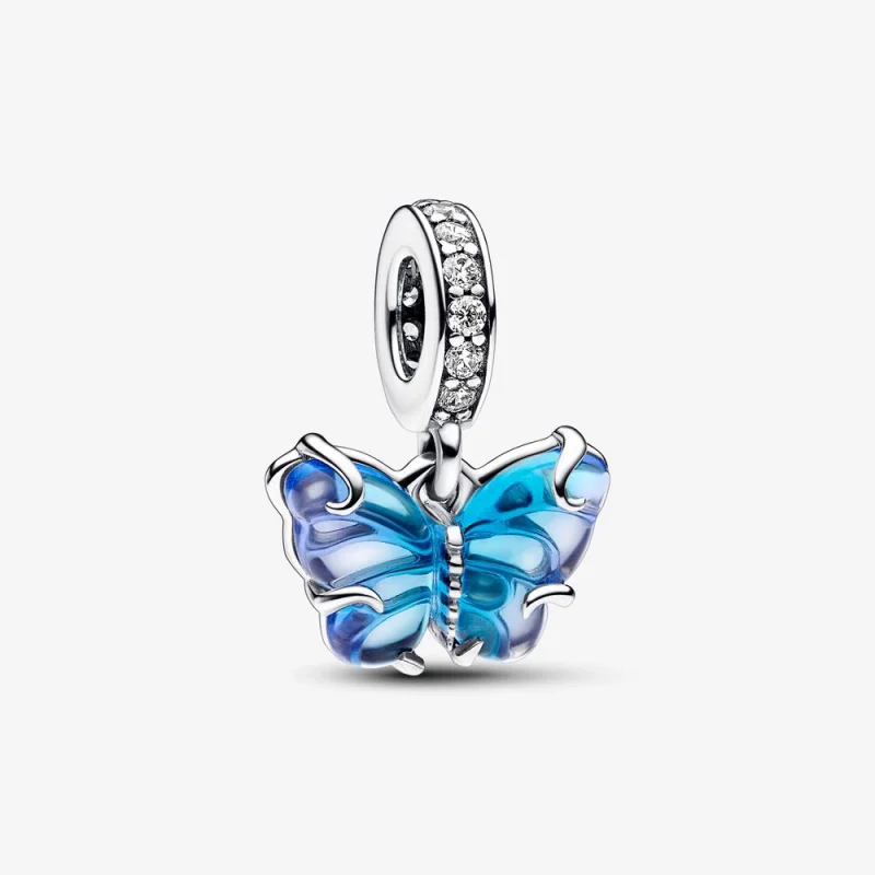 (image for) Pandora Blue Murano Glass Butterfly Dangle Charm - 792698C01 - Product Image