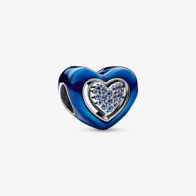 (image for) Pandora Blue Spinnable Heart Charm - 792750C01 - Product Image