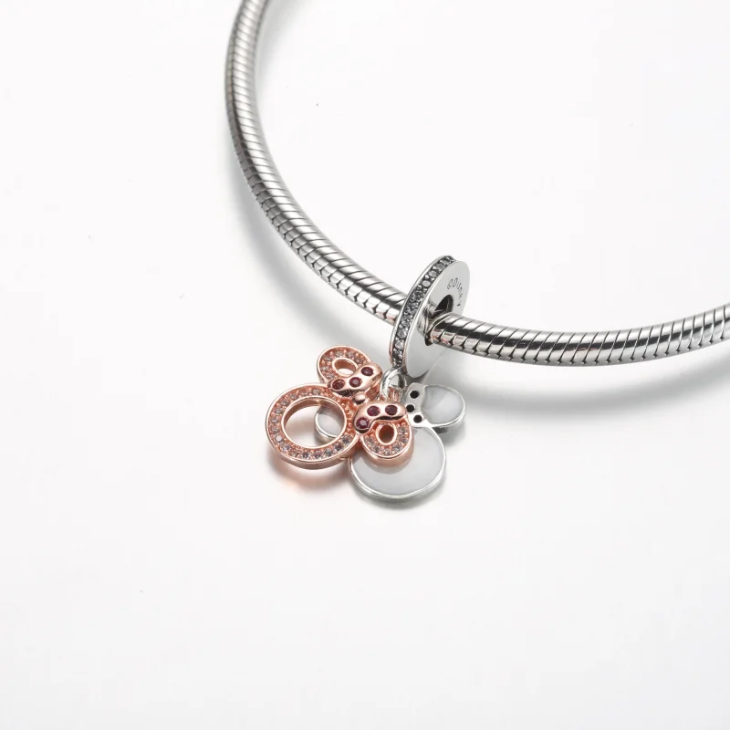 (image for) Pandora Disney Minnie Mouse Silhouette Double Dangle Charm - 782615C01 - View 4