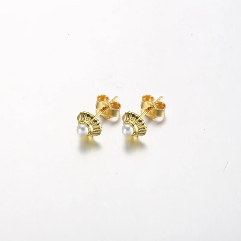 (image for) Pandora Disney The Little Mermaid Seashell Stud Earrings - 262686C01 - View 2