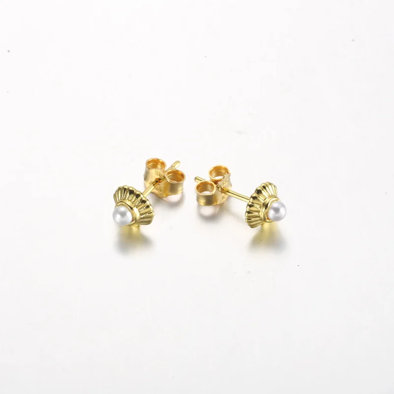 (image for) Pandora Disney The Little Mermaid Seashell Stud Earrings - 262686C01 - View 4