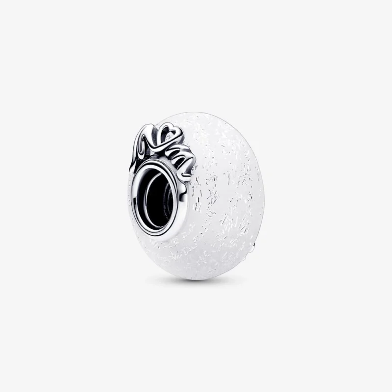 (image for) Pandora Glittery White Murano Glass Mum & Love Charm - 792655C00 - Product Image