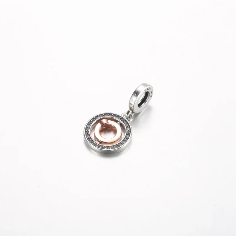 (image for) Pandora Love spinning sterling silver and 14k rose gold-plated dangle - 782600C0 - View 2