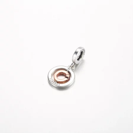 Pandora Love spinning sterling silver and 14k rose gold-plated dangle - 782600C01