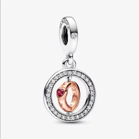 Pandora Love spinning sterling silver and 14k rose gold-plated dangle - 782600C01 Pandora Love spinning sterling silver and 14k rose gold-plated dangle - 782600C01
