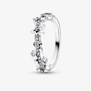 (image for) Pandora Milky way sterling silver ring with clear cubic zirconia - 192586C01