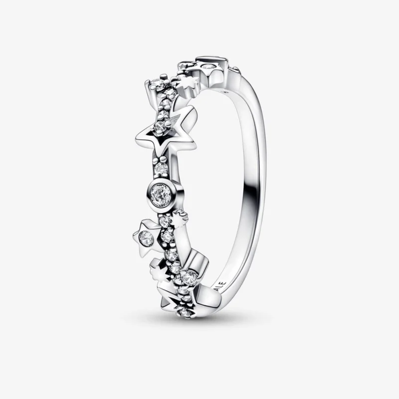 (image for) Pandora Milky way sterling silver ring with clear cubic zirconia - 192586C01 - Product Image
