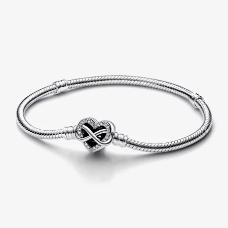 Pandora Moments Sparkling Infinity Heart Clasp Snake Chain Bracelet - 592645C01 Pandora Moments Sparkling Infinity Heart Clasp Snake Chain Bracelet - 592645C01