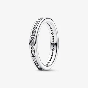 (image for) Pandora Moon sterling silver ring with clear cubic zirconia - 192783C01