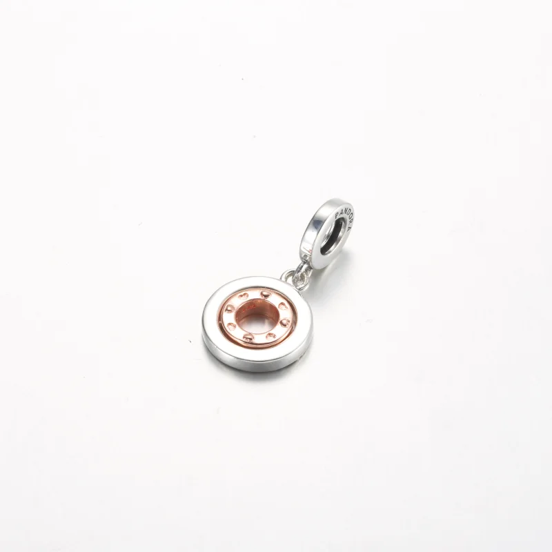 (image for) Pandora MSG rotating sterling silver and 14k rose gold-plated dangle - 782640C01 - View 3