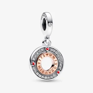 (image for) Pandora MSG rotating sterling silver and 14k rose gold-plated dangle - 782640C01