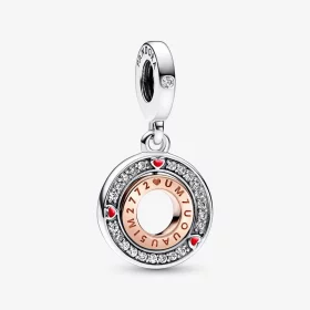 Pandora MSG rotating sterling silver and 14k rose gold-plated dangle - 782640C01
