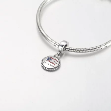 Pandora Puerto Rico Flag Dangle - P-D-3993