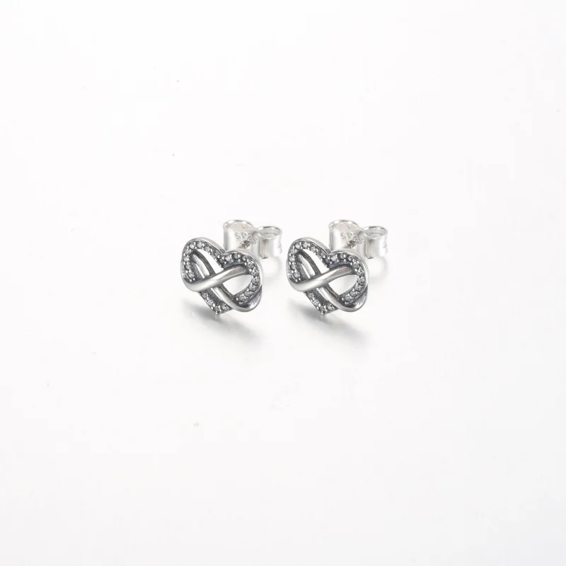 (image for) Pandora Sparkling Infinity Heart Stud Earrings - 292667C01 - View 2