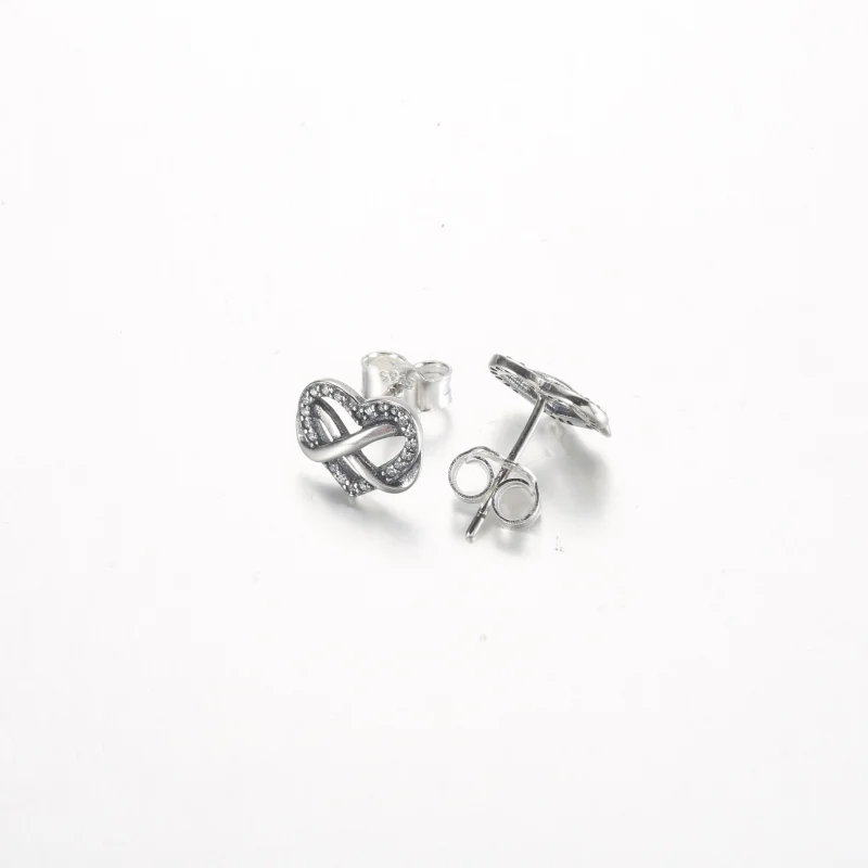 (image for) Pandora Sparkling Infinity Heart Stud Earrings - 292667C01 - View 3