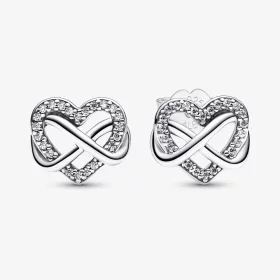 Pandora Sparkling Infinity Heart Stud Earrings - 292667C01
