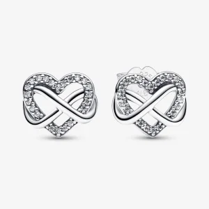 (image for) Pandora Sparkling Infinity Heart Stud Earrings - 292667C01