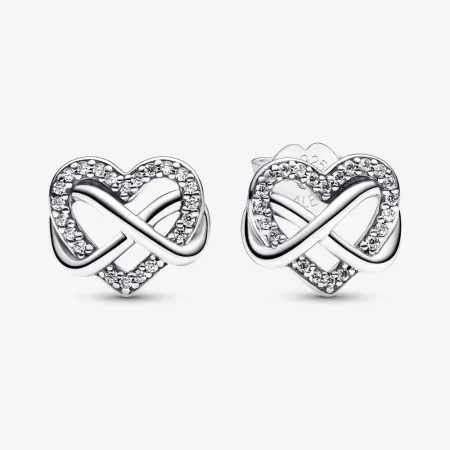 Pandora Sparkling Infinity Heart Stud Earrings - 292667C01