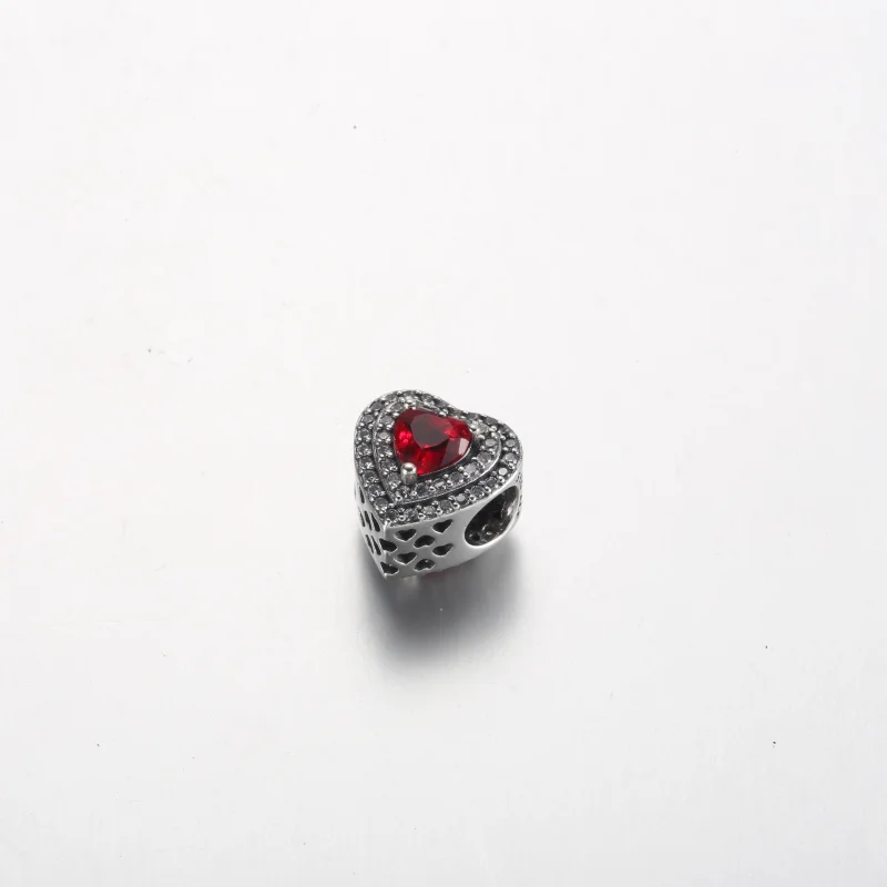 (image for) Pandora Sparkling Levelled Heart Charm - 799218C02 - View 2