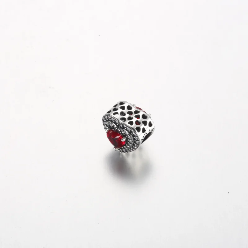 (image for) Pandora Sparkling Levelled Heart Charm - 799218C02 - View 3