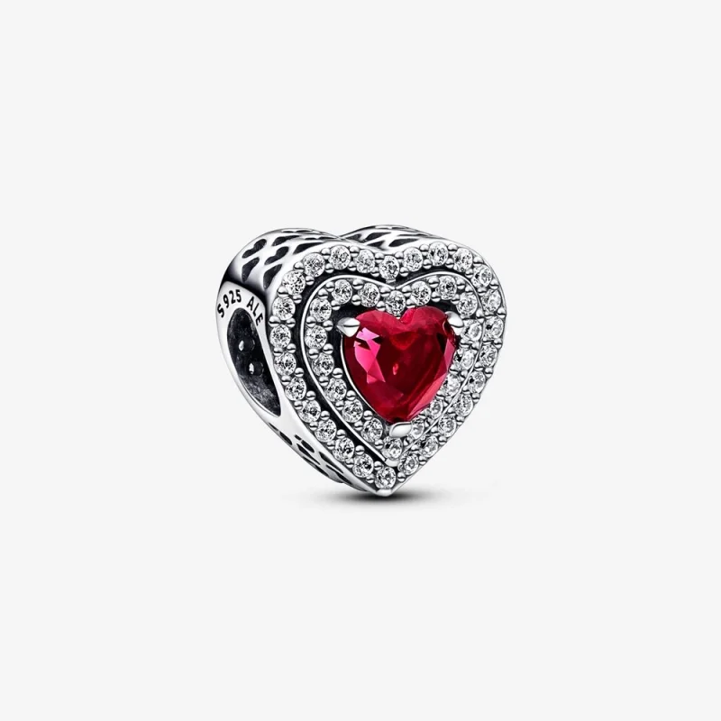 (image for) Pandora Sparkling Levelled Heart Charm - 799218C02 - Product Image