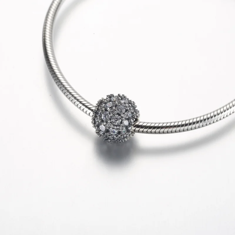 (image for) Pandora Sparkling Pavé Round Charm - 792630C01 - View 5