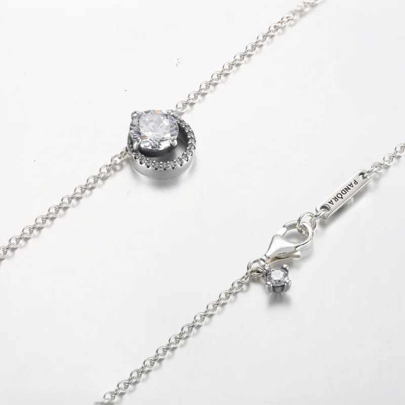 (image for) Pandora Sparkling Round Halo Pendant Collier Necklace - 361174C01-45 - View 5