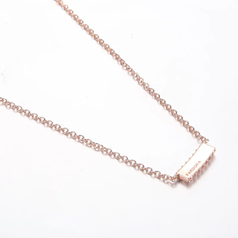 (image for) Pandora Timeless Pavé Double-row Bar Collier Necklace - 382621C01-45 - View 3