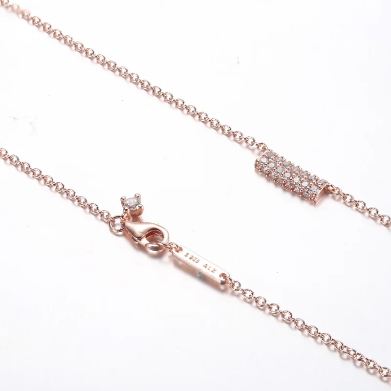 (image for) Pandora Timeless Pavé Double-row Bar Collier Necklace - 382621C01-45 - View 5